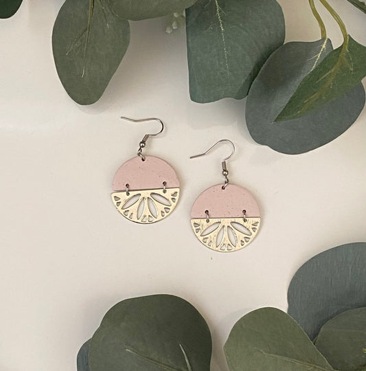 Pink boho earrings