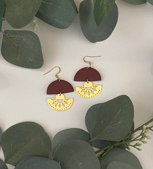 Maya earrings in maroon