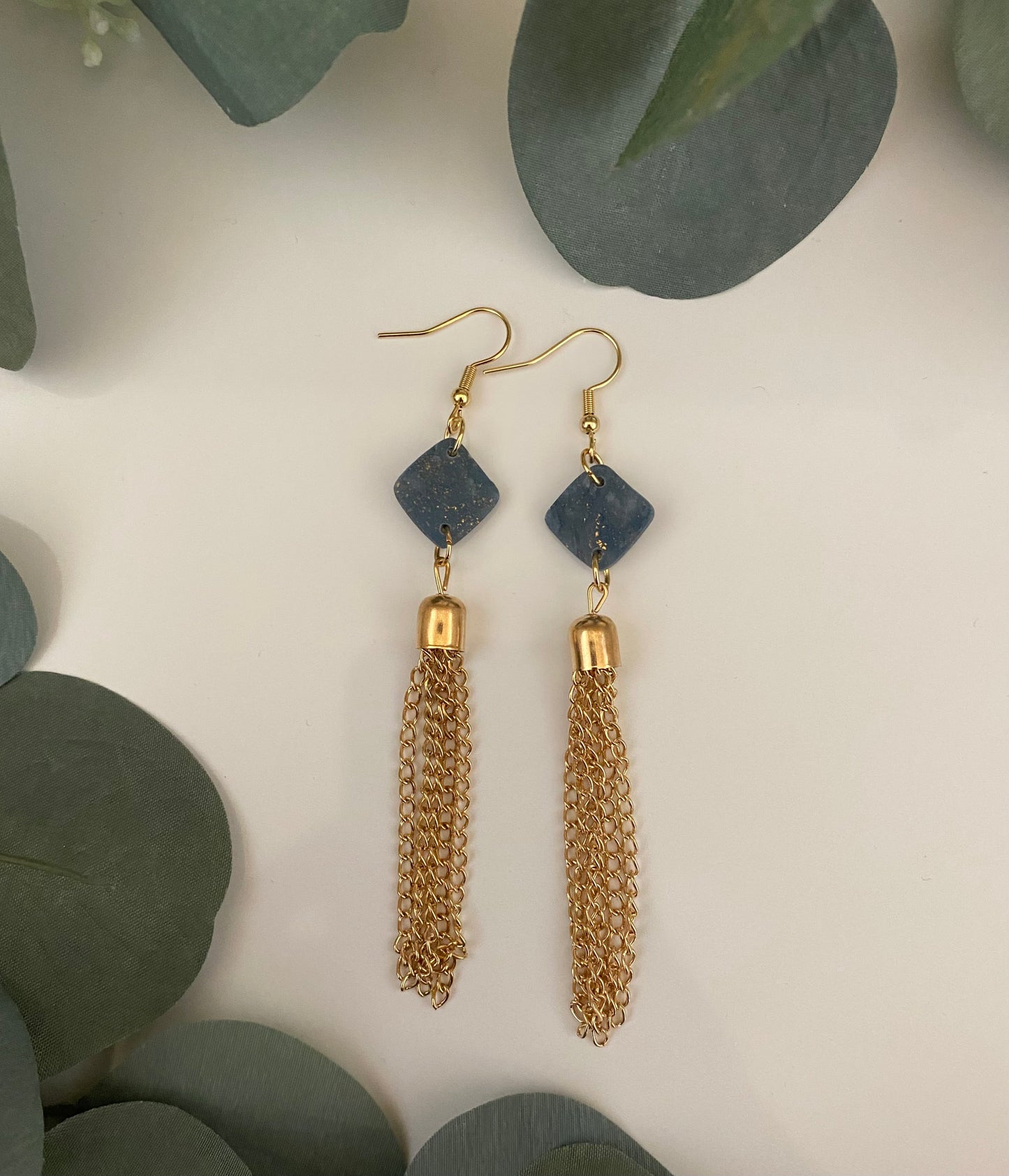 Blue stone tassels