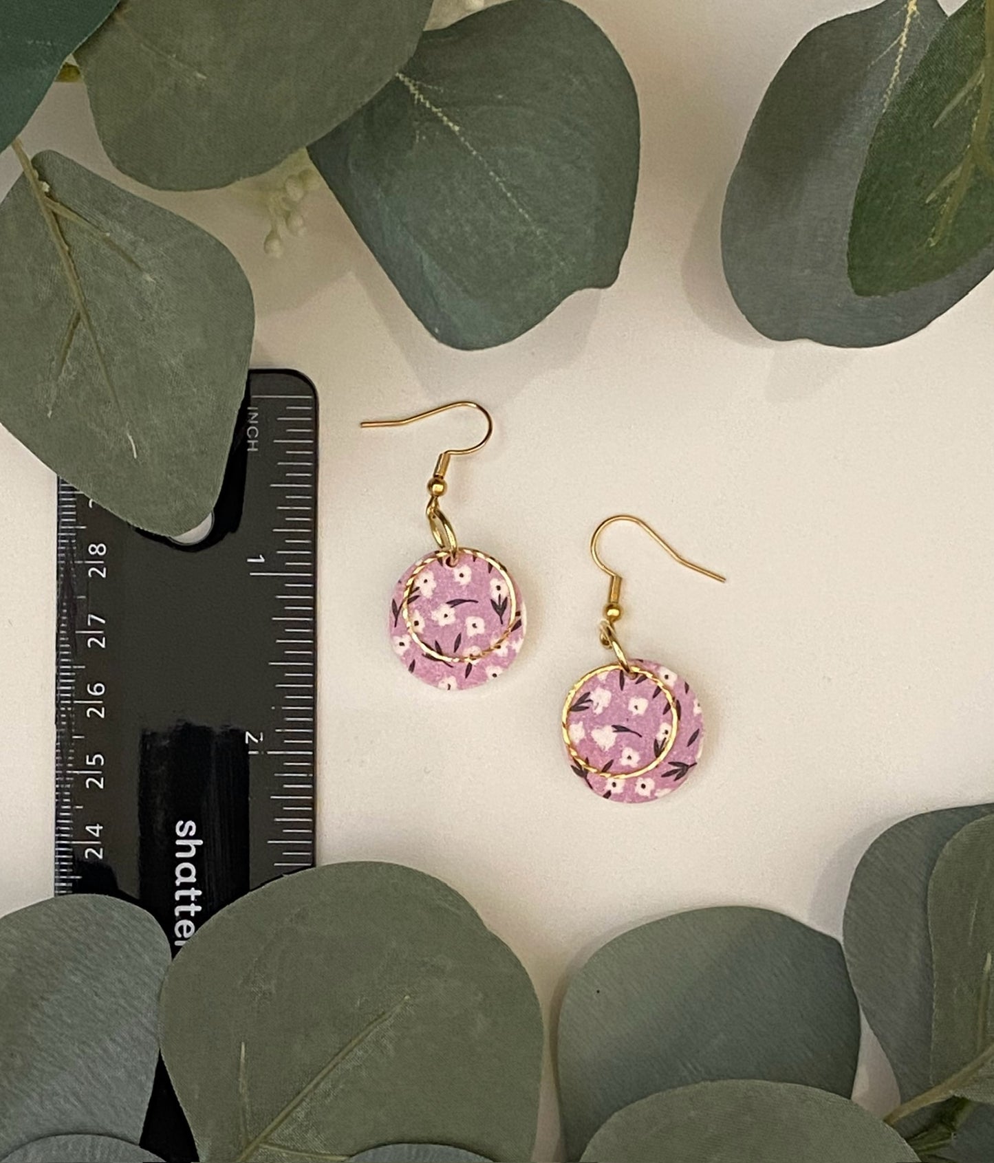 Florals in a gold ring earrings