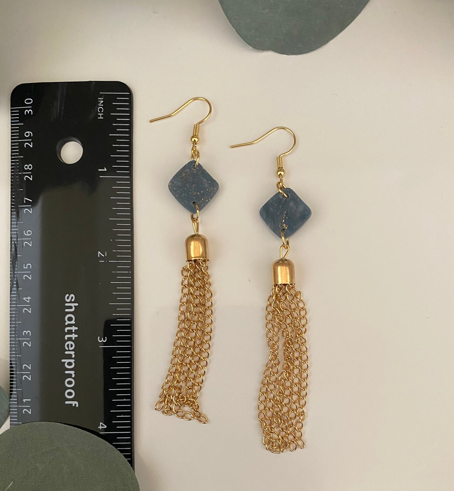 Blue stone tassels