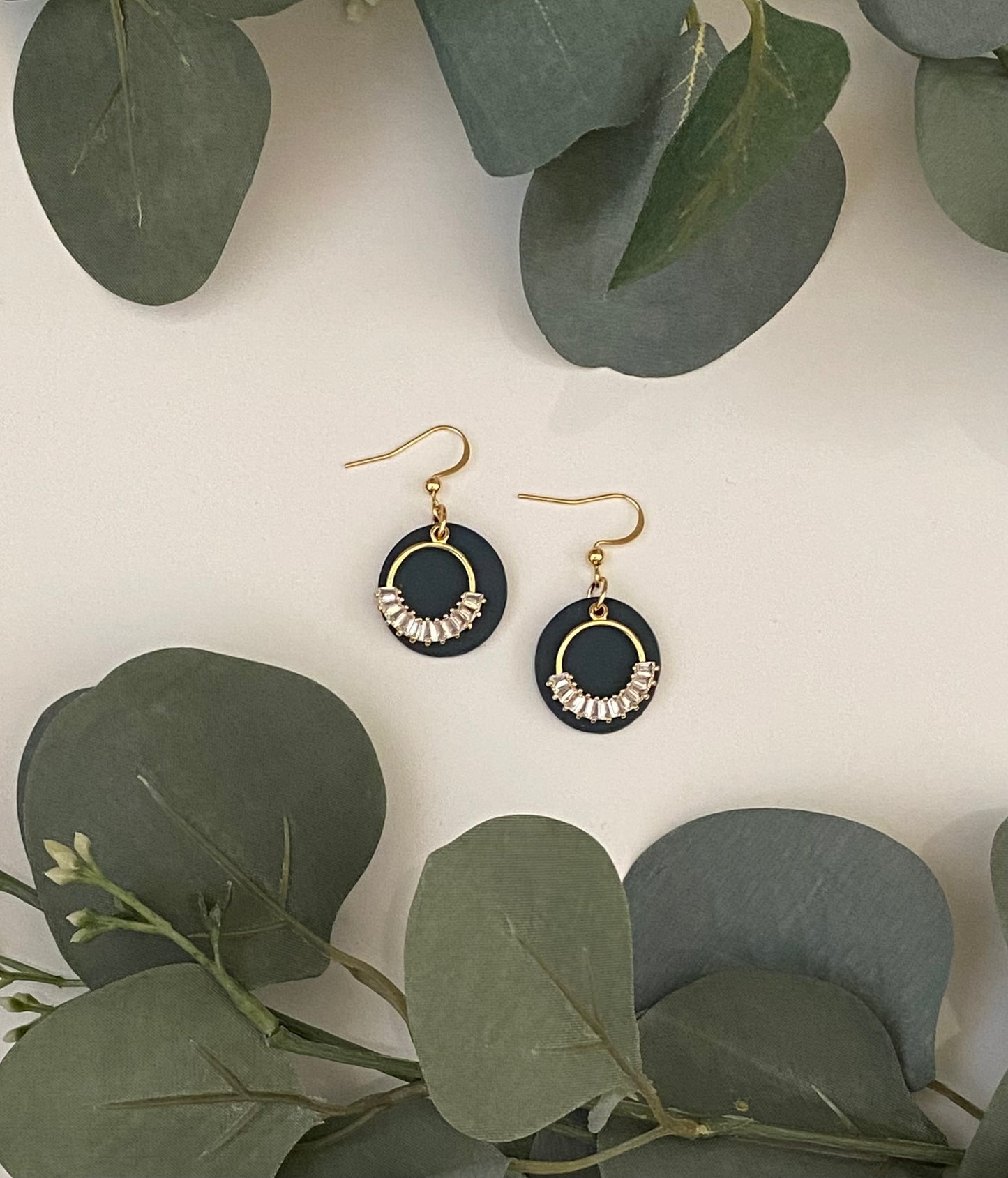 Retro blue diamond earrings